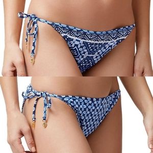 Reversable Tommy Bahama Swim BOTTOM Cowrie String Bikini in Mare Navy SZ S